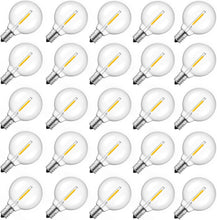 Load image into Gallery viewer, G40 1W LED Bulbs: 50-Pack Shatterproof Warm White Light for Indoor &amp; Outdoor Use