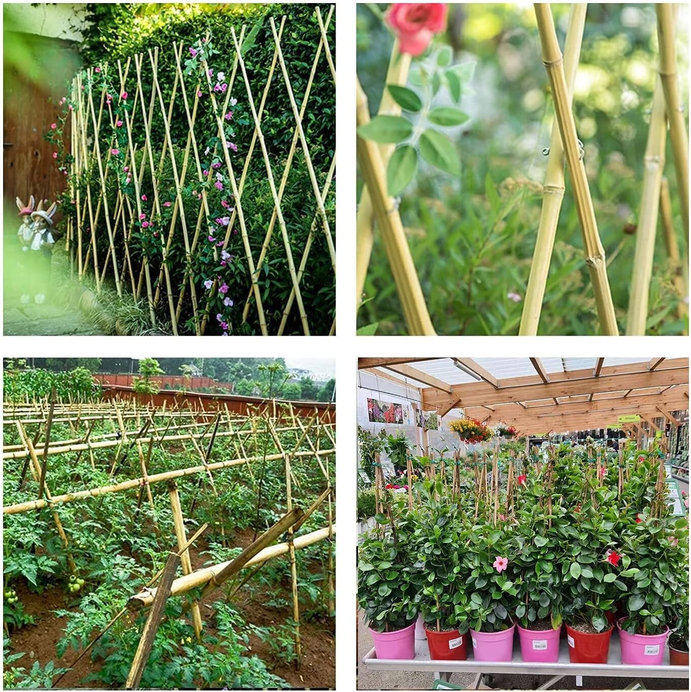 6ft Handmade Bamboo Garden Stakes – Lightweight Natural Support for Vegetables