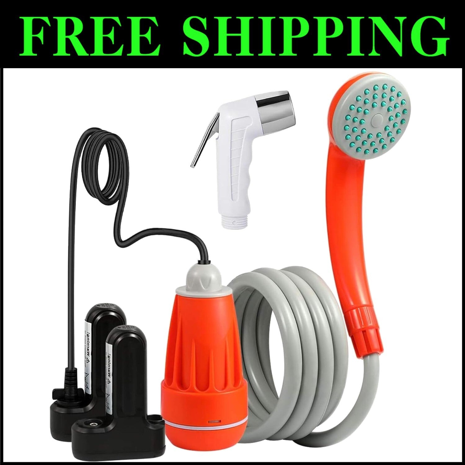 Portable Camp Shower with Rechargeable Battery - Ideal for Outdoor Adventures