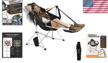 Load image into Gallery viewer, Heavy Duty Hammock Chair - 30" Wide, Foldable with Footrest for Outdoor Leisure