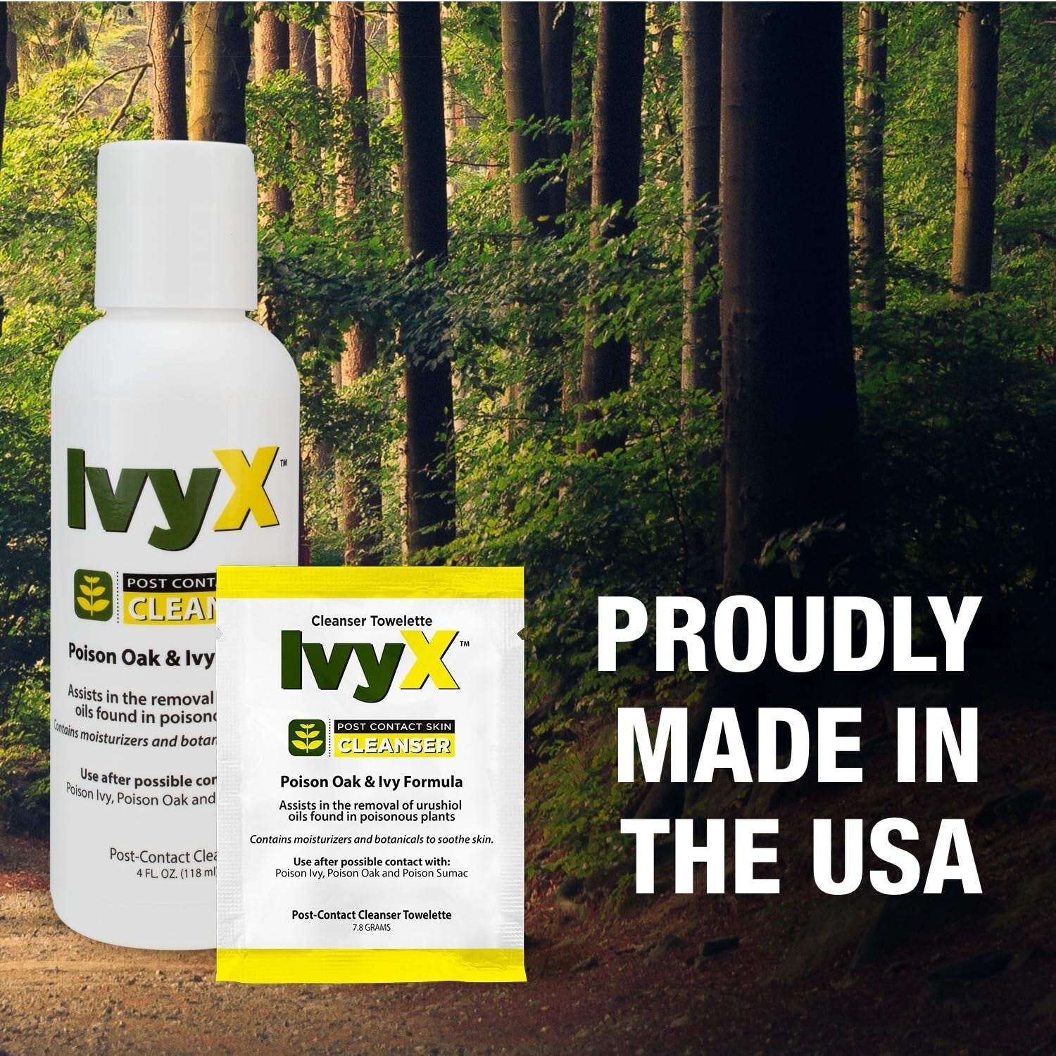 USA Made Ivy X Poison Ivy Treatment Wipes - 50 Pack for Every Outdoor Adventure