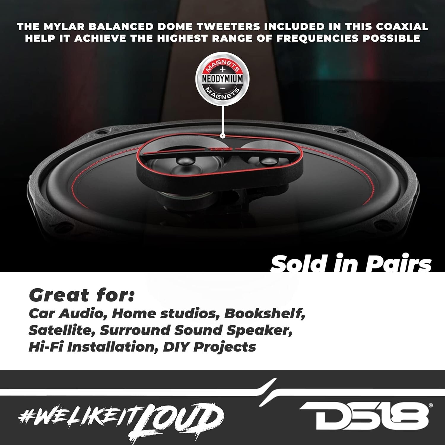 Durable 6x9 Coaxial Speakers with Bass Boost - Great for Car Sound Systems