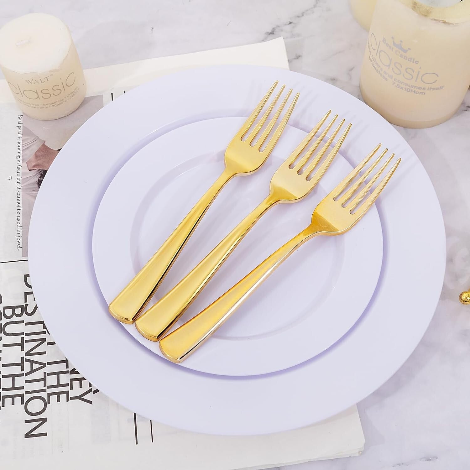 Bulk Gold Plastic Forks - 600 Heavy Duty Forks for Stylish Events & Gatherings