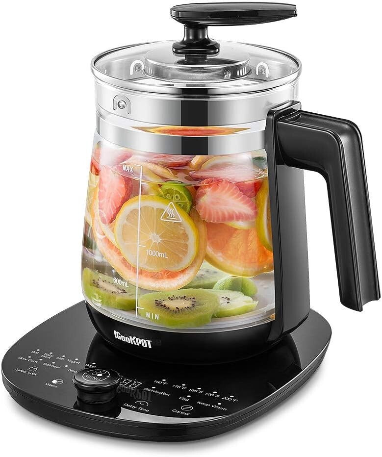 Electric Tea Kettle with Precise Temperature Control & Easy-Pour Spout | Black