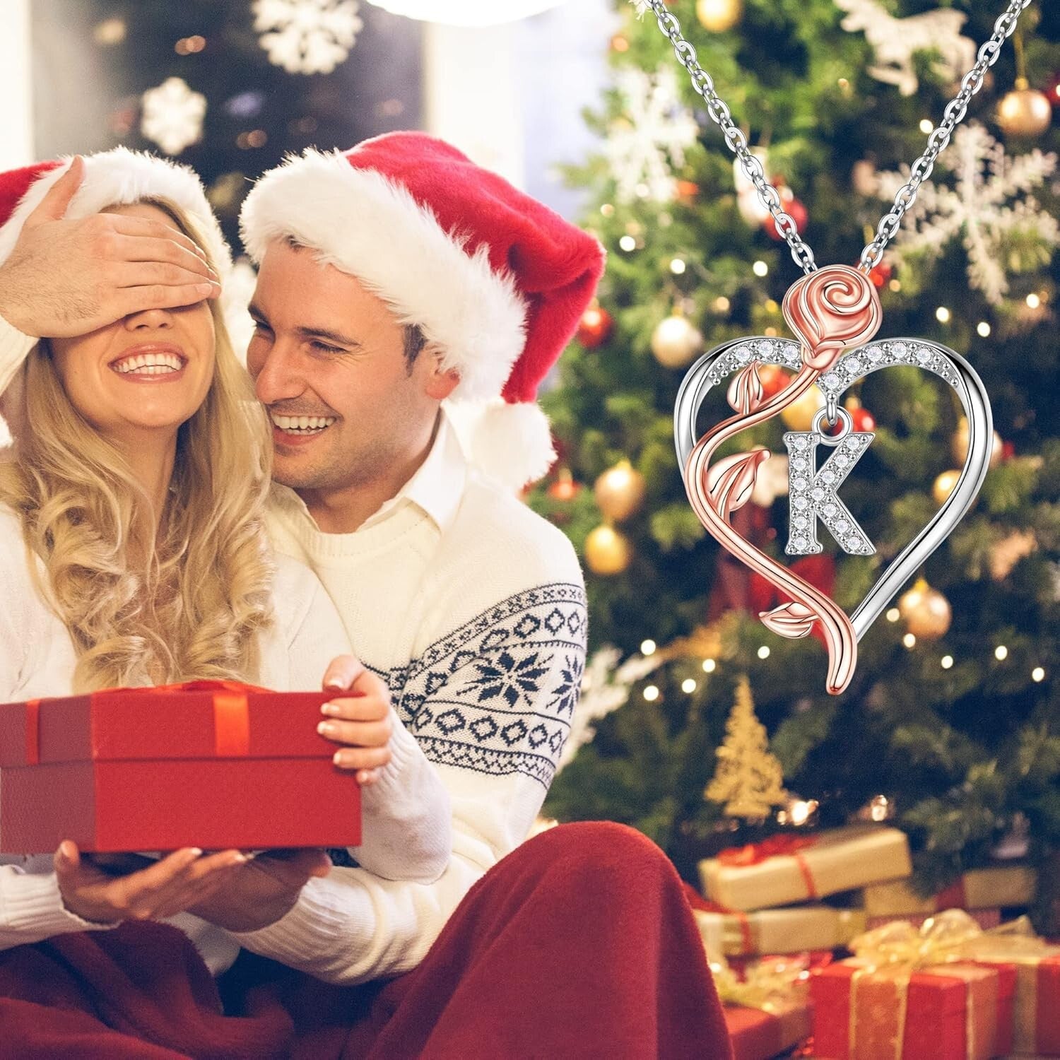 Elegant 925 Silver Rose Heart Necklace - Touching Gift for Wife, Mom, Girlfriend