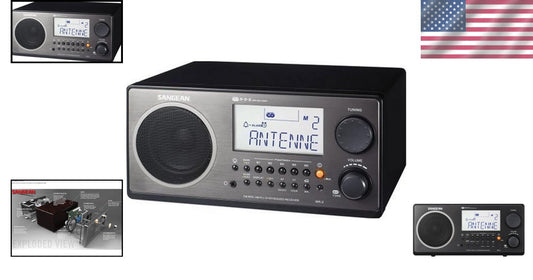 Classic AM/FM Tabletop Wooden Radio with Enhanced Bass & Remote Features