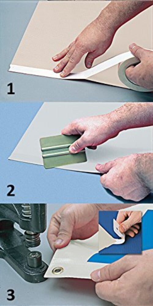 Bulk Pack of 6 Heavy Duty Banner Hem Tape - 1 Inch x 164 Feet, Seamless Bond