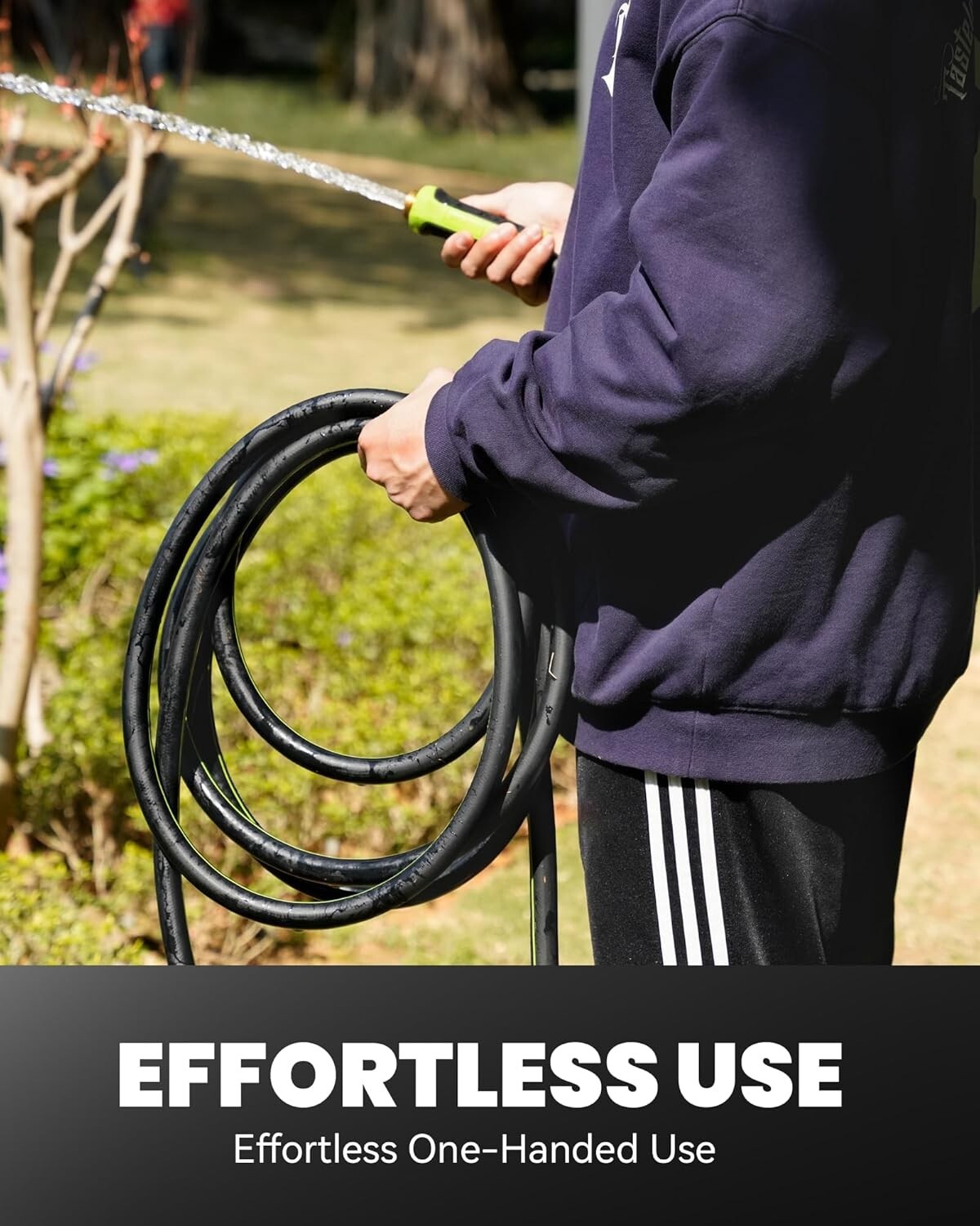 Lightweight 50ft Water Hose with Rotating Handle - Ideal for Yard & Car Wash