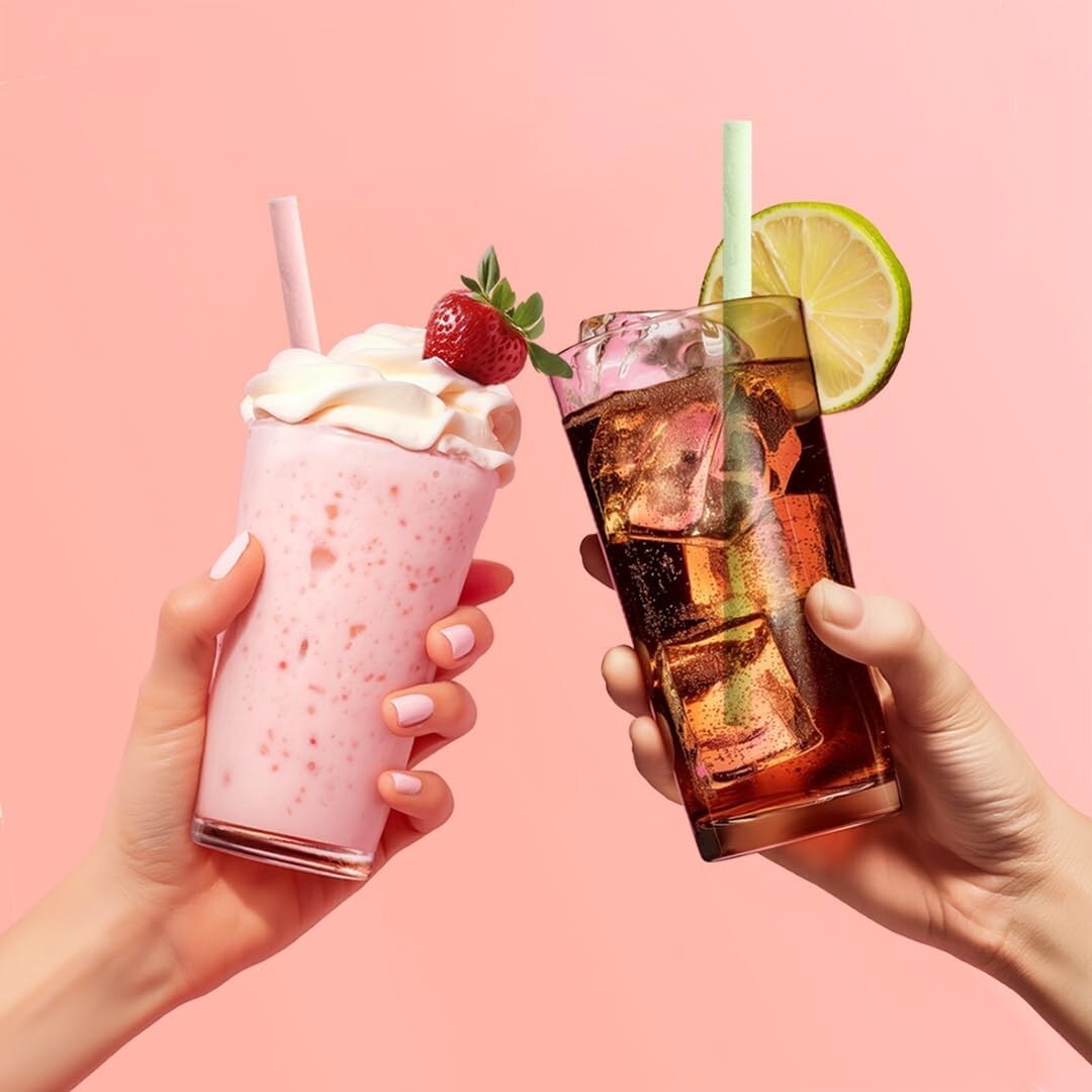 200 Pack Edible Straws - Chocolate, Lemon, Lime, Strawberry - Eco-Friendly Fun