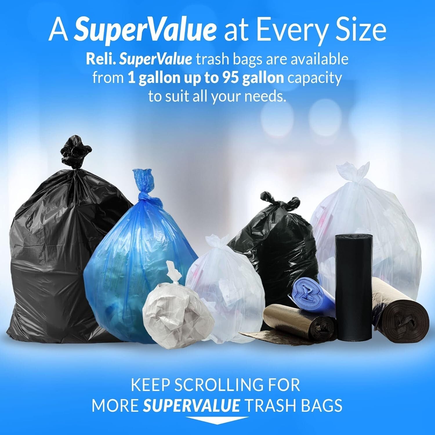 Clear Multi-Use Trash Bags - 2000 Count, Perfect for Small Bins & Clean Ups