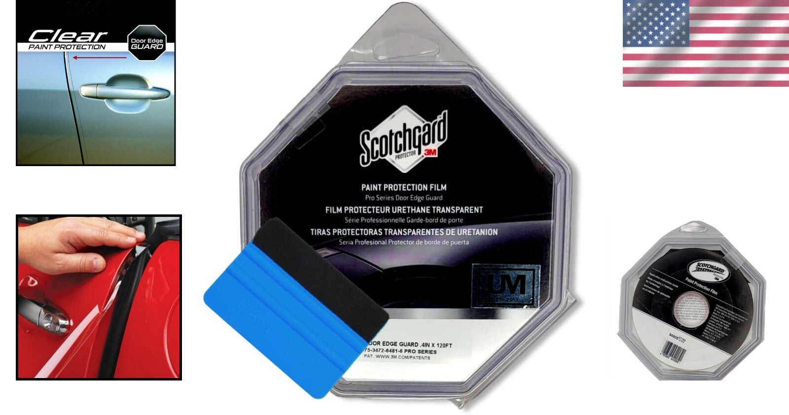 Universal Invisible Door Edge Protector Film - Clear Urethane Roll 0.4" x 40yd