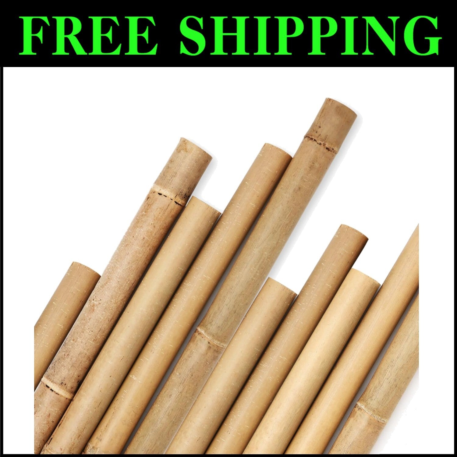 Sturdy 8 Ft Bamboo Plant Stakes - Eco-Friendly Support for Garden & Events