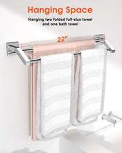 Load image into Gallery viewer, Heavy Duty 24-Inch Towel Hanger Rail - Stylish Double Bar Holder for Bathrooms