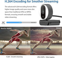 Load image into Gallery viewer, N680E 1080P Webcam with Ring Light &amp; Dual Microphones – Perfect for Streaming