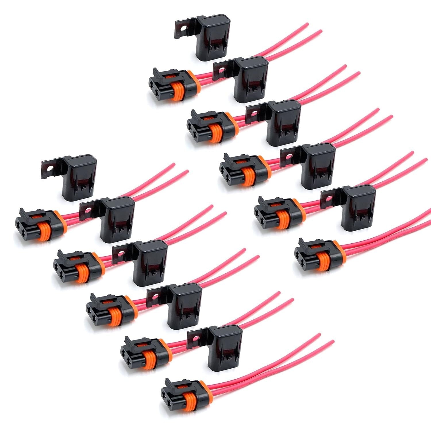 Waterproof 12AWG In-Line ATO/ATC Fuse Holder - 10 Pack for Automotive & Marine