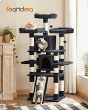 Load image into Gallery viewer, Multi-Level Cat Tree for All Breeds – Cozy 67 Inches of Smoky Gray Comfort