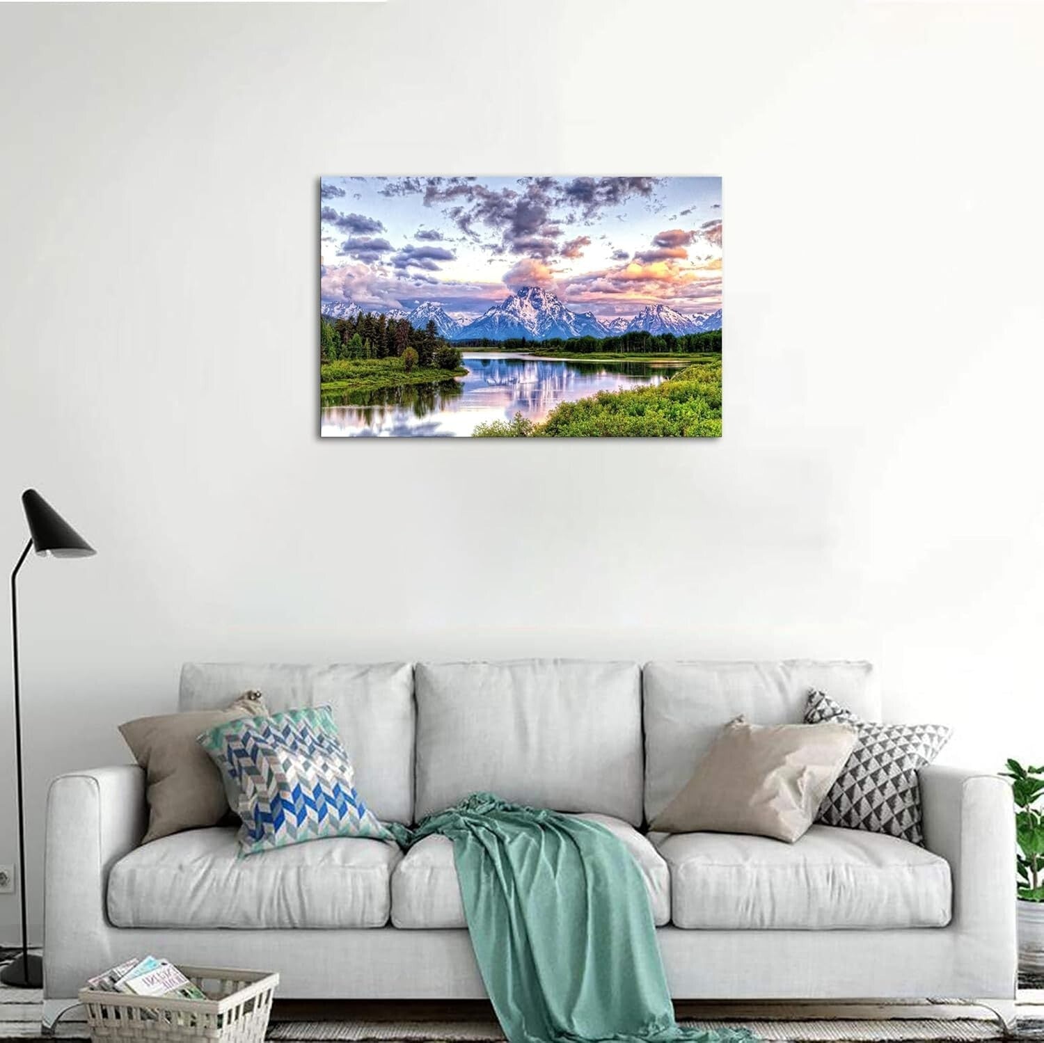Breathtaking Oxbow Bend National Park Art - 16x24 Framed Canvas for Your Home