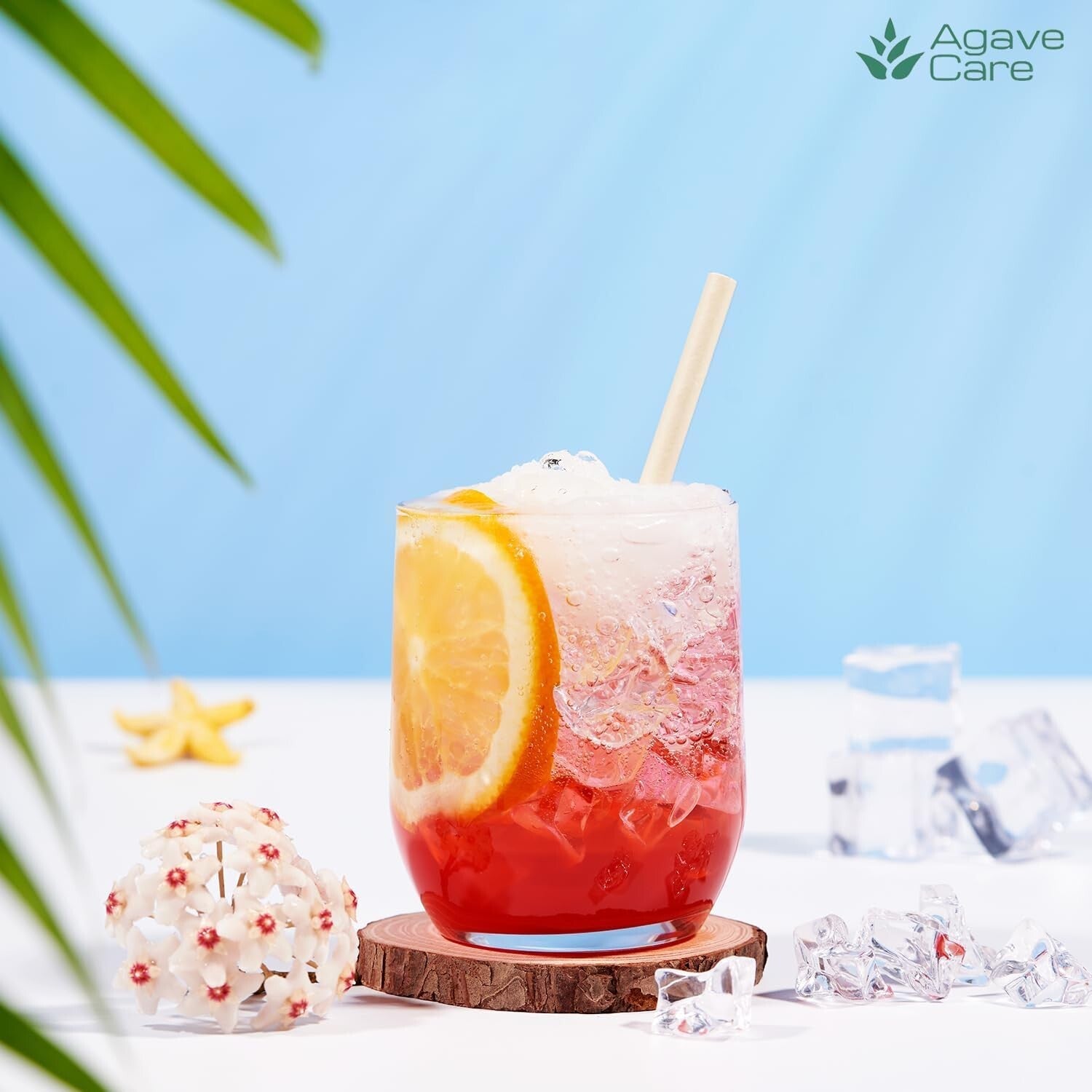 Eco-Friendly 2000-Pack 8.25" Compostable Agave Fiber Straws, Durable & Non-Toxic