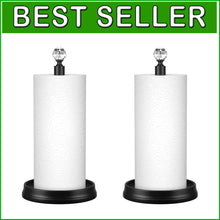 Load image into Gallery viewer, Sturdy Matte Black Paper Towel Holder - Easy Install 2 Pack for Modern Homes