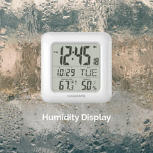 Load image into Gallery viewer, Multi-Language Waterproof Shower Clock with Temp, Humidity &amp; Flexible Mounting