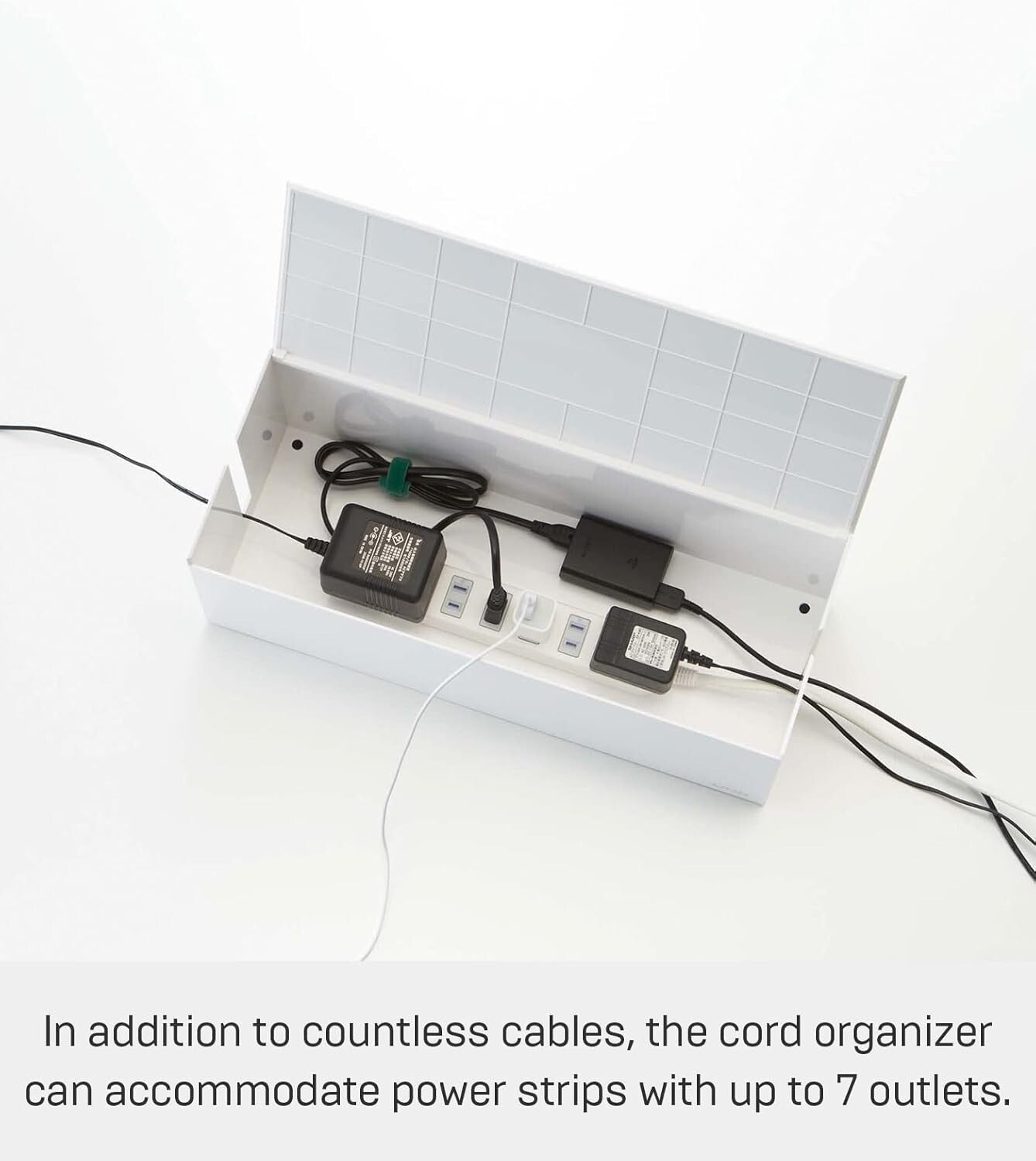 Compact & Elegant Cable Box for Power Strips – Stylish Desktop & Floor Storage