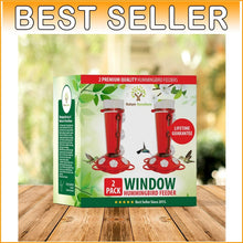 Load image into Gallery viewer, No-Leak Window Hummingbird Feeders - 2 Pack with Interchangeable Flower Colors