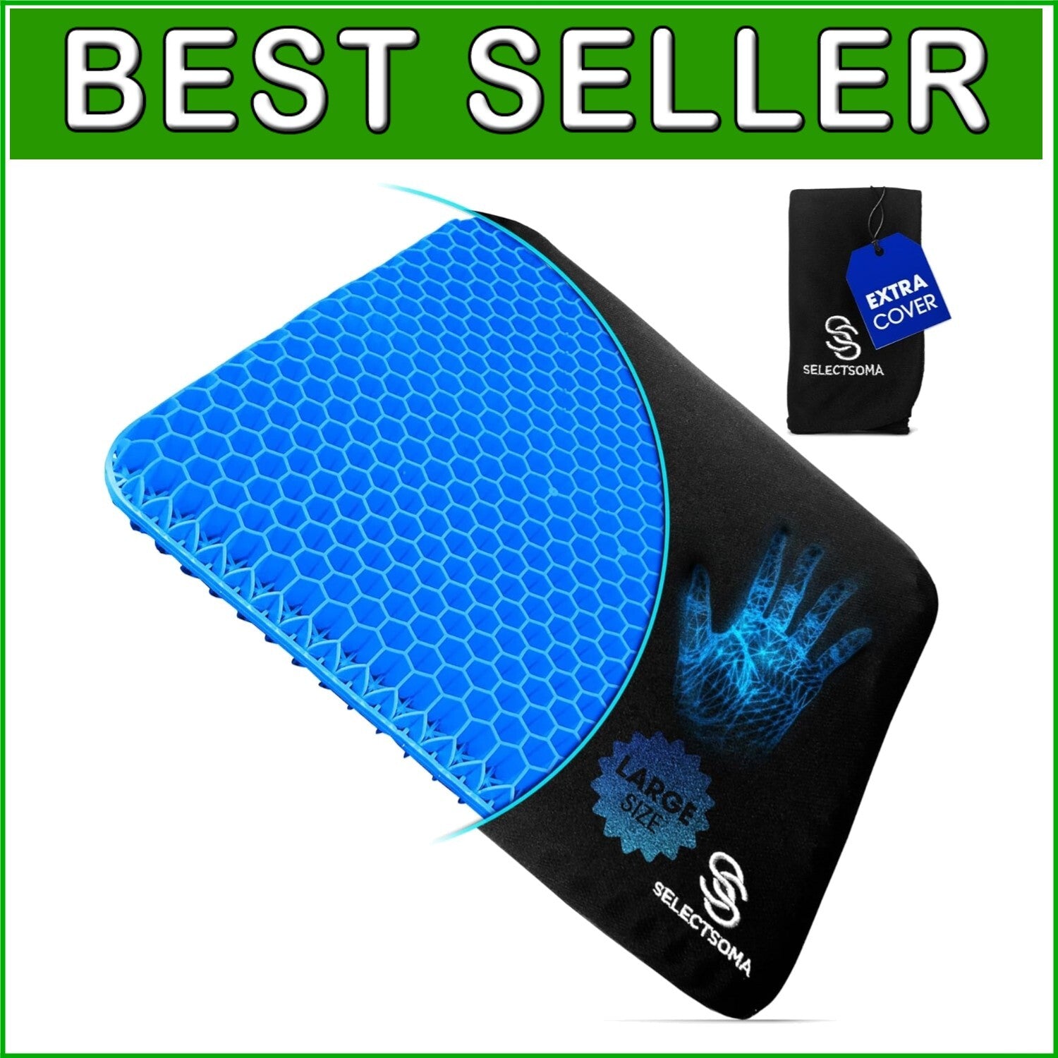 Breathable Pressure Relief Gel Cushion for All Ages – Perfect for Long Sitting