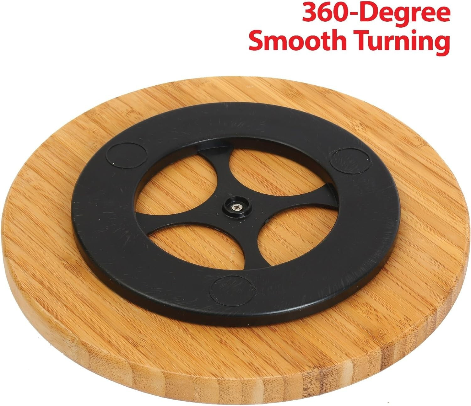 Versatile 14-Inch Bamboo Turntable - Non-Skid Solution for Home Organization
