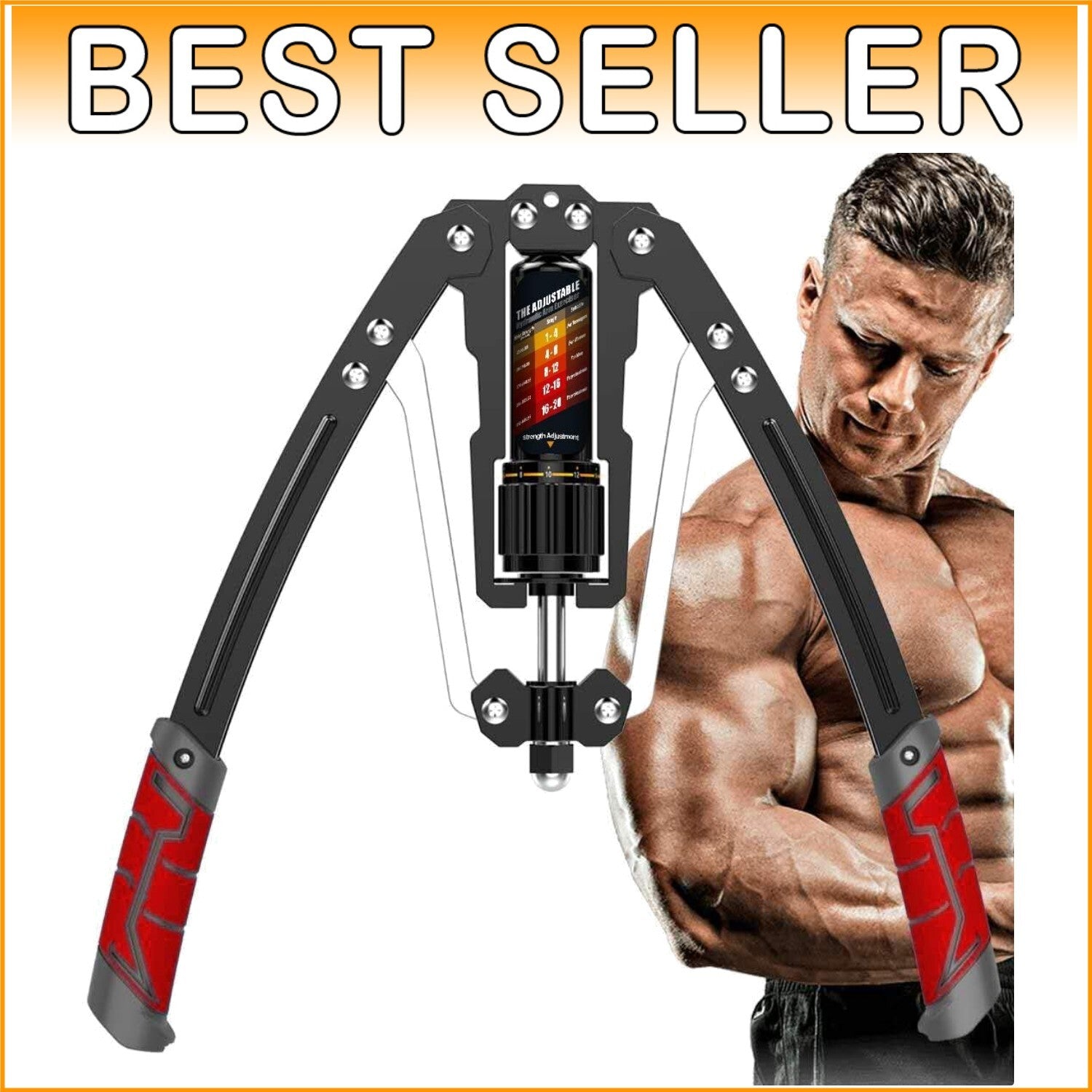 Adjustable Hydraulic Arm Exerciser 22-440lbs - Home Fitness Strength Trainer