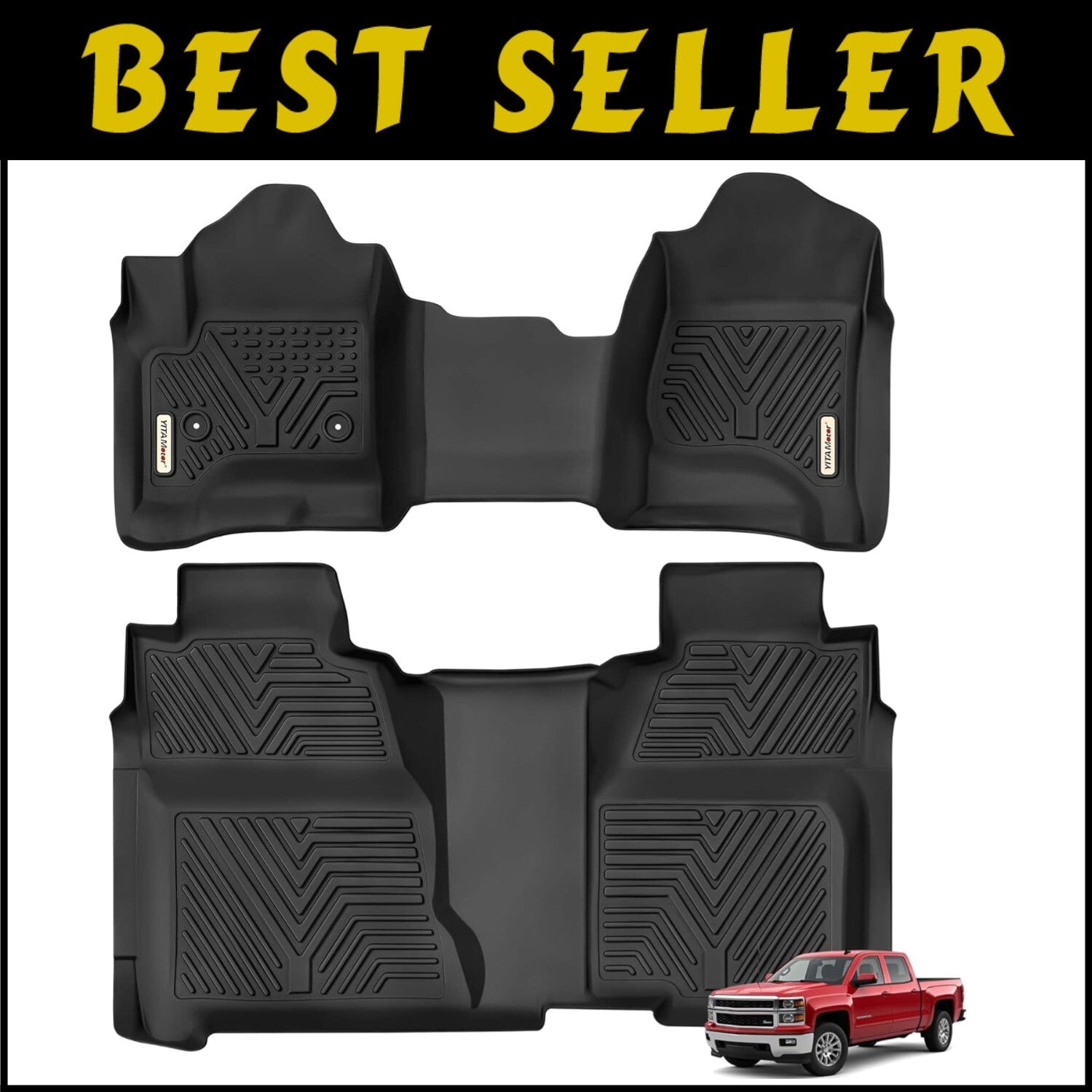 Premium All-Weather Protection Floor Mats for 2015-2019 2500HD/3500HD Crew Cab