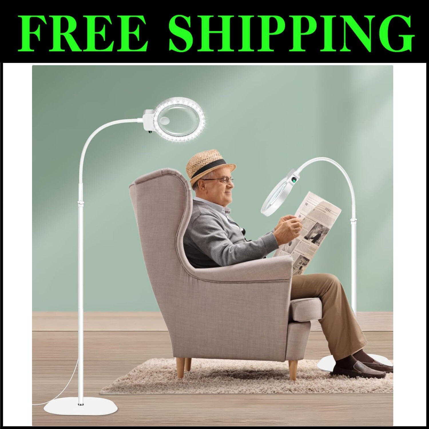 Adjustable 10X 30X LED Magnifying Glass with Stand - Perfect for Sewing & Crafts