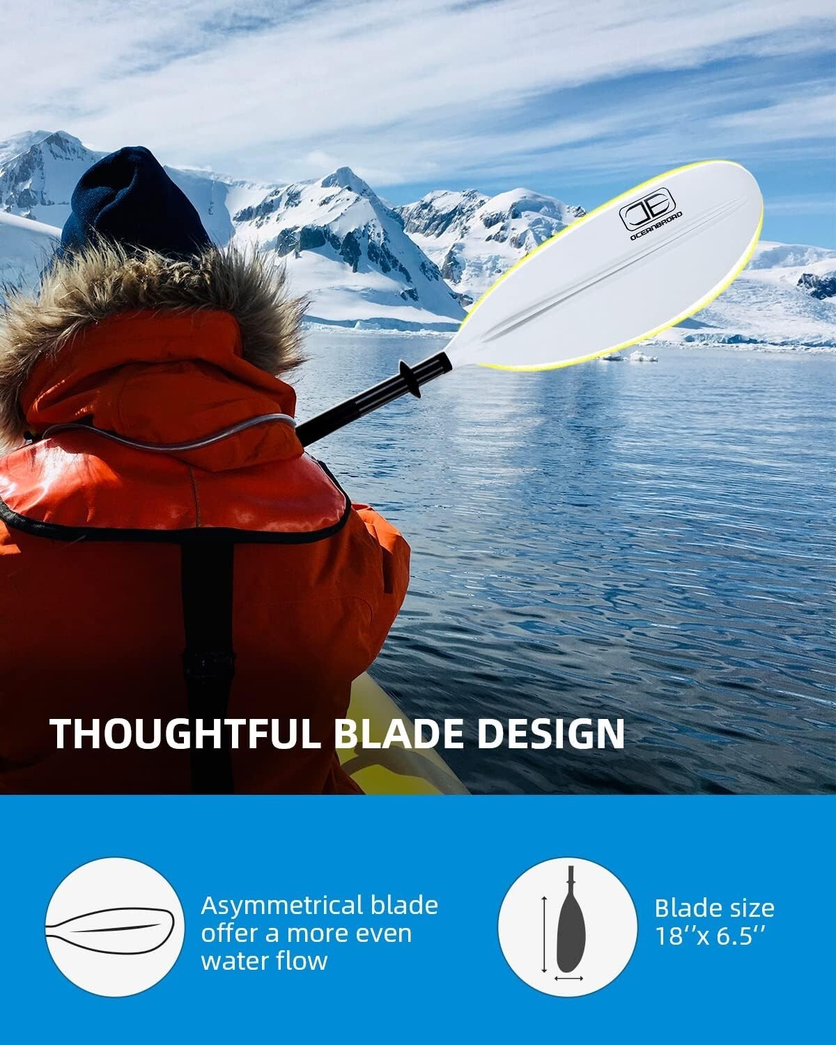 Durable 90.5in Kayak Paddle with Lightweight Design - Ideal for All Skill Levels