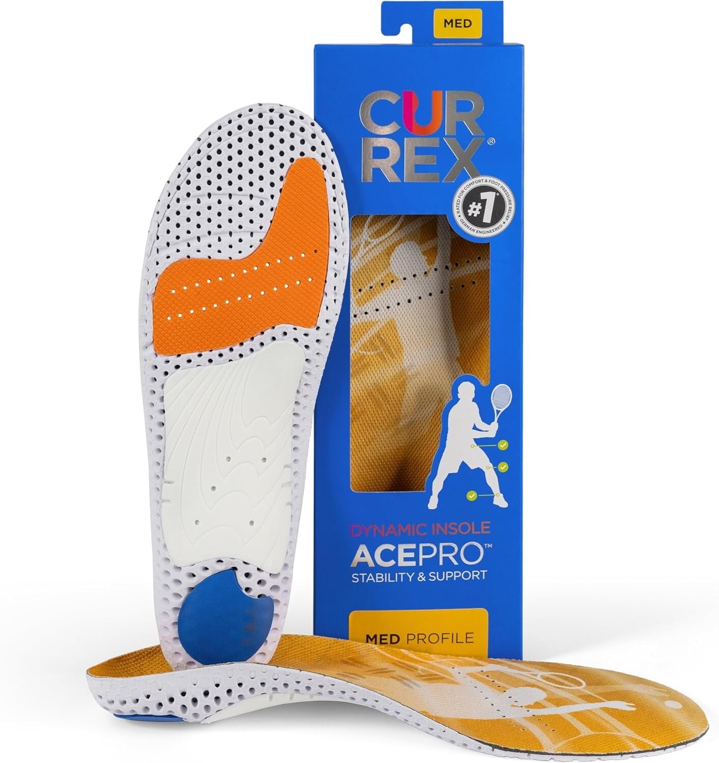 AcePro Performance Insoles - Shock-Absorbing for Tennis, Basketball & More - XL