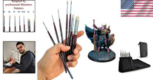 Load image into Gallery viewer, Kolinsky Sable Brush Set for Miniature Painting - Sizes 5/0 to 3, Walnut Handle