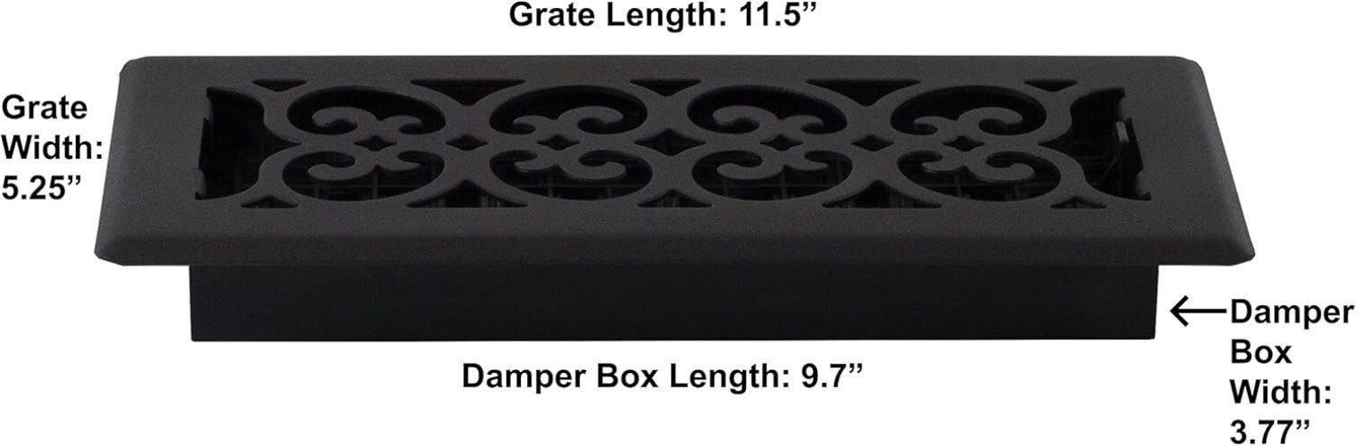 Elegant 4x10 Inch Scroll Floor Register, 8 Pack - Durable Plastic & Steel Design