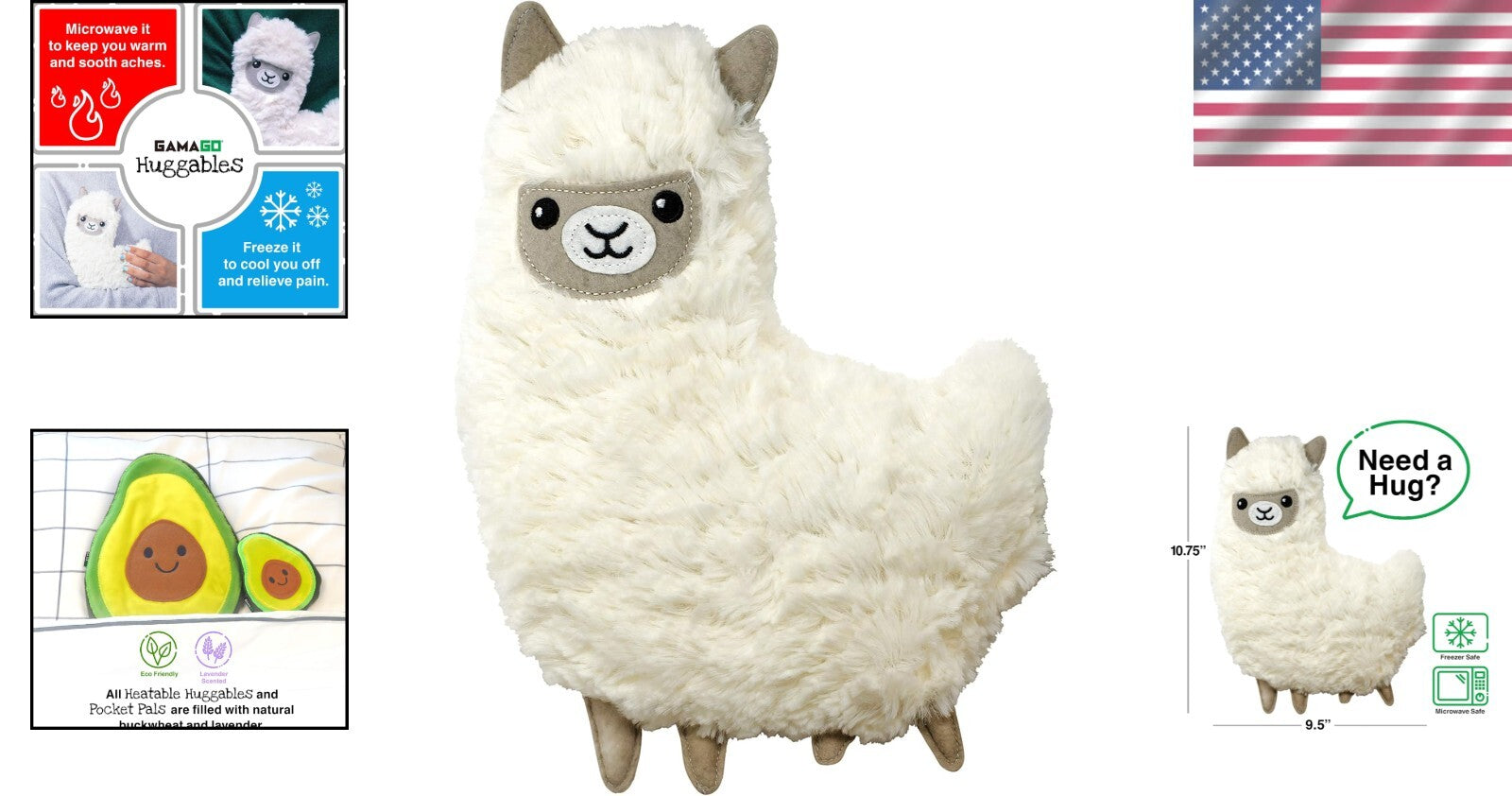 Cute Microwavable Llama Heat Pack - Eco-Friendly Lavender Comfort, 10.75"