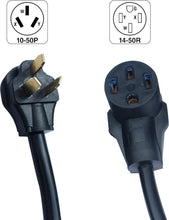 Load image into Gallery viewer, Durable NEMA 3-Prong to 4-Prong Adapter for Smooth Power Transfer - 12' Length