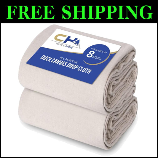 9' x 12' Canvas Drop Cloth Pack of 2 - Heavy-Duty Protection for DIY Projects