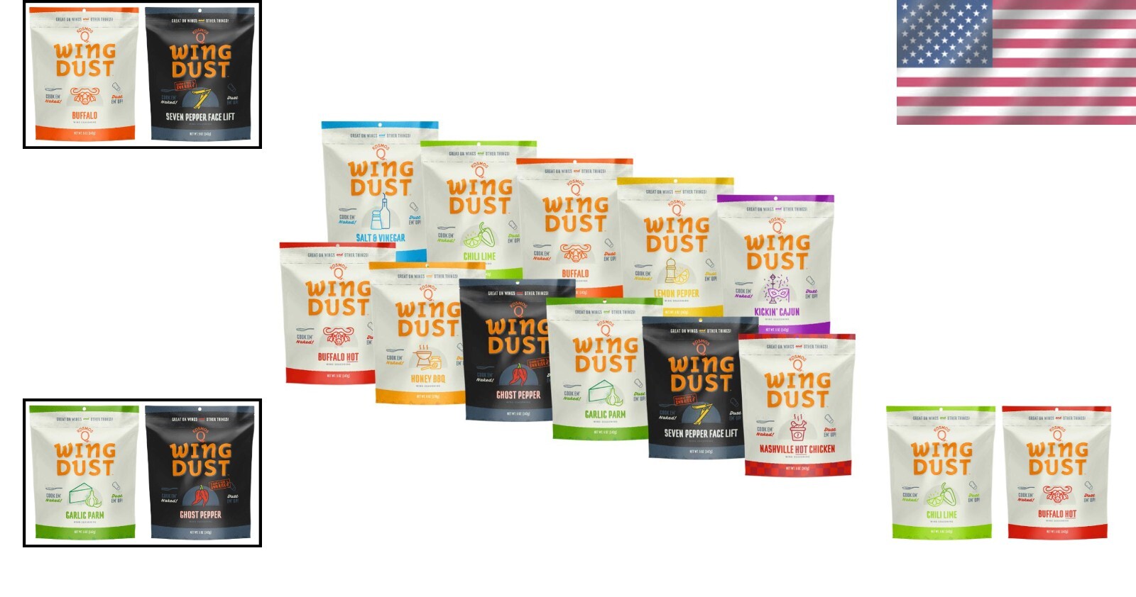 Easy-to-Use Wing Seasoning Variety - Perfect for Chicken and Beyond, 11 Flavors