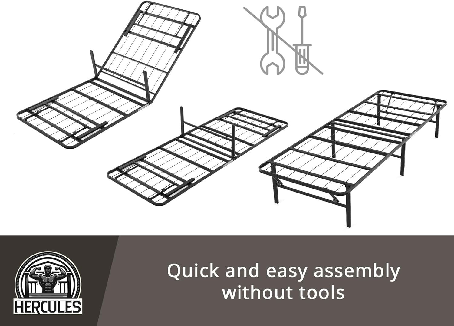 Durable 14-Inch Metal Bed Frame for California King - Quick Setup & Stylish