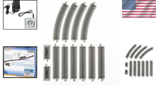 Load image into Gallery viewer, Versatile HO Scale Auto-Reversing Track System with Gray Roadbed and Power Pack