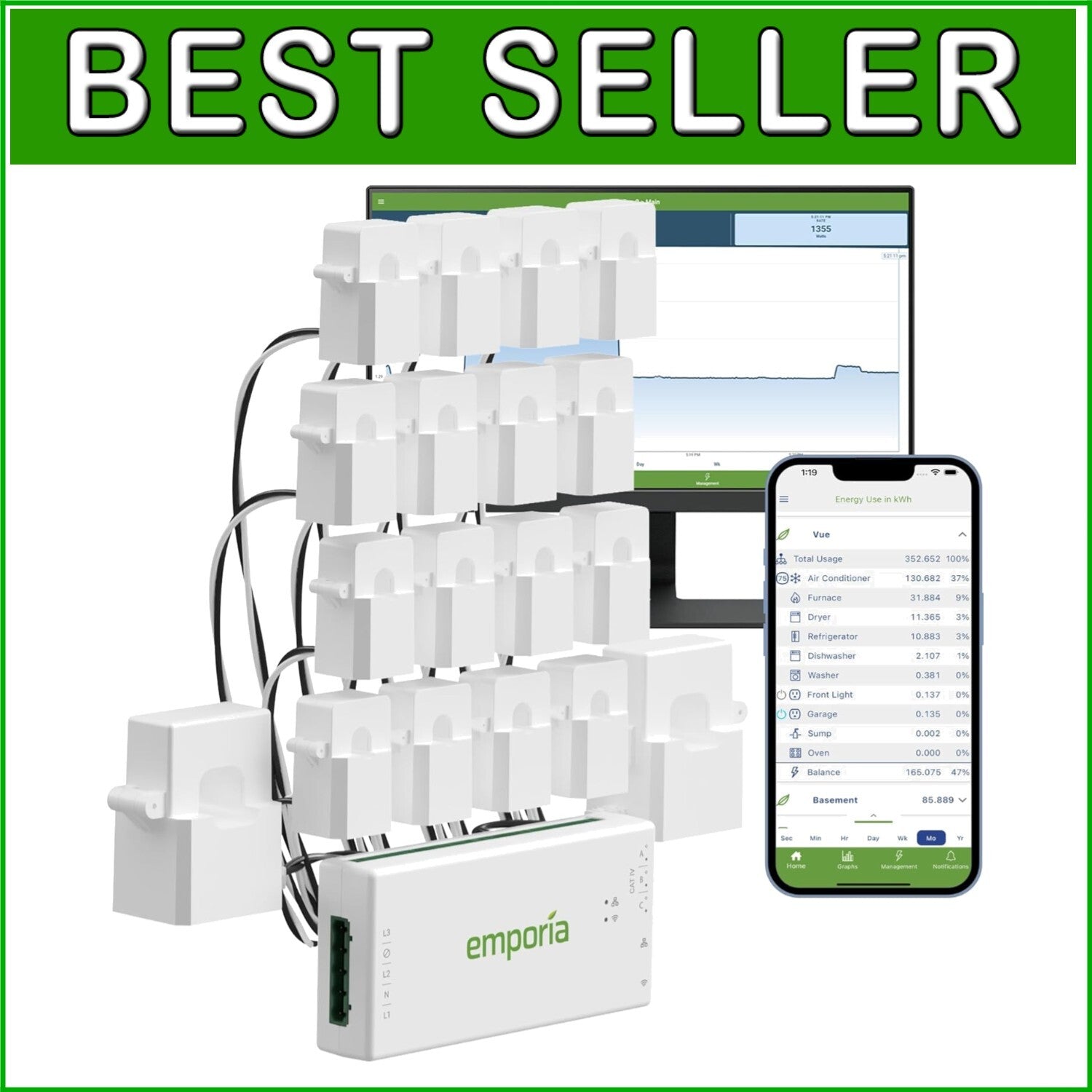 Advanced Energy Monitoring System with 16 Sensors - Real-Time Analytics & Safety