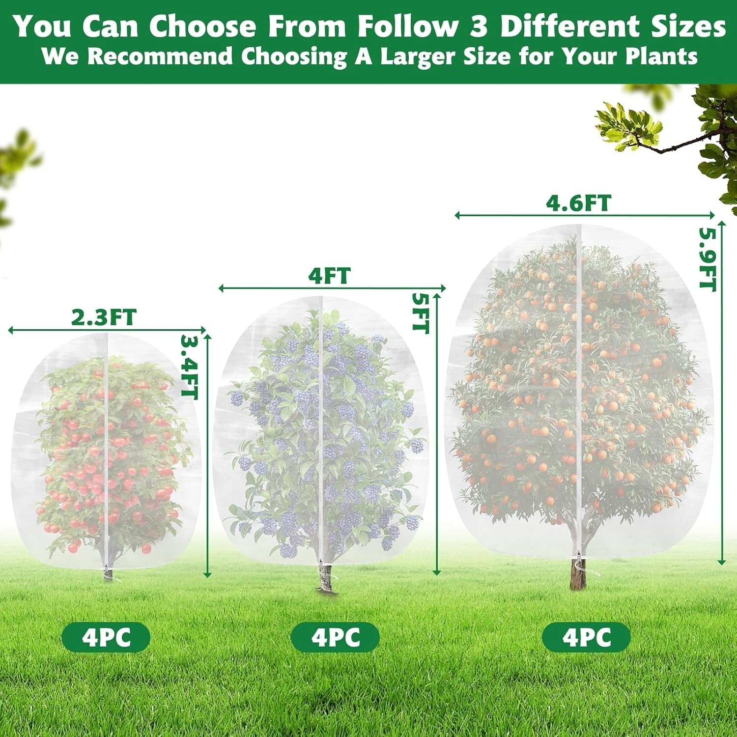 Versatile 4PCS 4.6x5.9 FT Plant Netting with Drawstring – Ideal for Garden Use