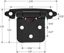 Load image into Gallery viewer, Premium 1/2" Overlay Cabinet Hinges - 60 Heavy-Duty Self-Closing Matte Black Set