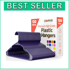 Load image into Gallery viewer, Space-Saving Plastic Hangers 120 Pack - Non-Slip Design for All Clothing Types