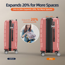 Load image into Gallery viewer, Lightweight Expandable Luggage Set with TSA Lock - Elegant Rose Gold Collection