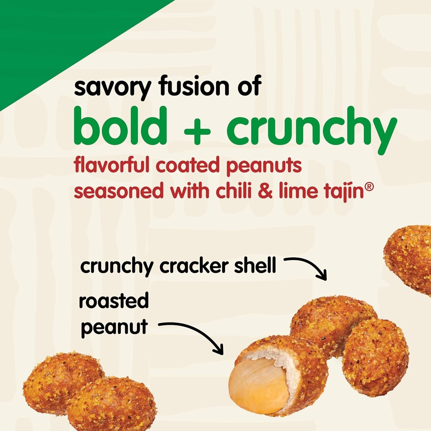 Bold Tajin Peanuts with Chili & Lime, Protein-Packed, 10.5 oz Resealable Pouches