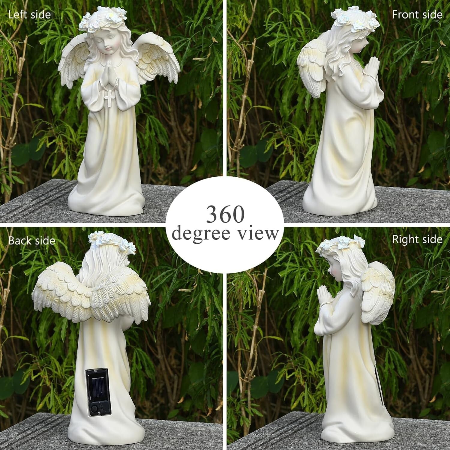 Elegant Solar-Powered Angel Statues - Perfect Sympathy Gift for Gardens