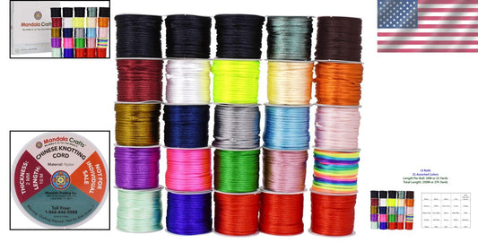 Durable Heat-Treatable 2mm Nylon Satin Cord - Perfect for Jewelry Making & More