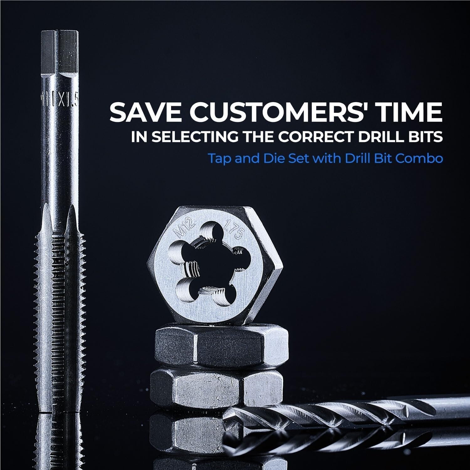 127-Piece SAE/Metric Tap and Die Set with Drill Bits for Effortless Threading